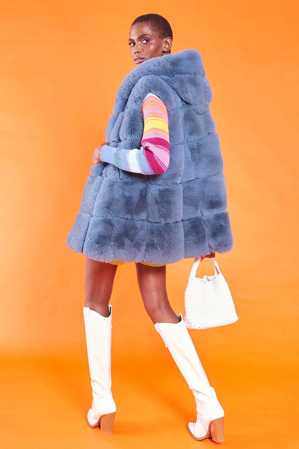 Faux Fur Hooded Gilet
