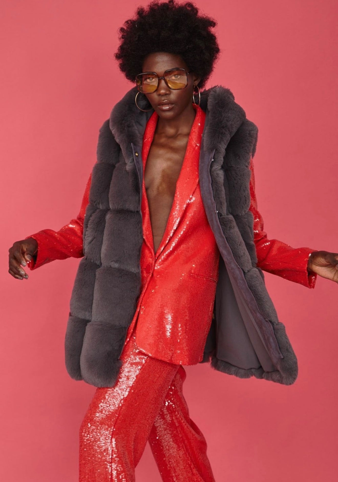 Faux Fur Hooded Gilet