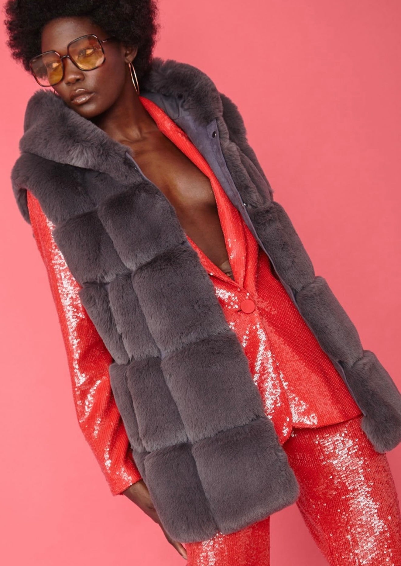 Faux Fur Hooded Gilet