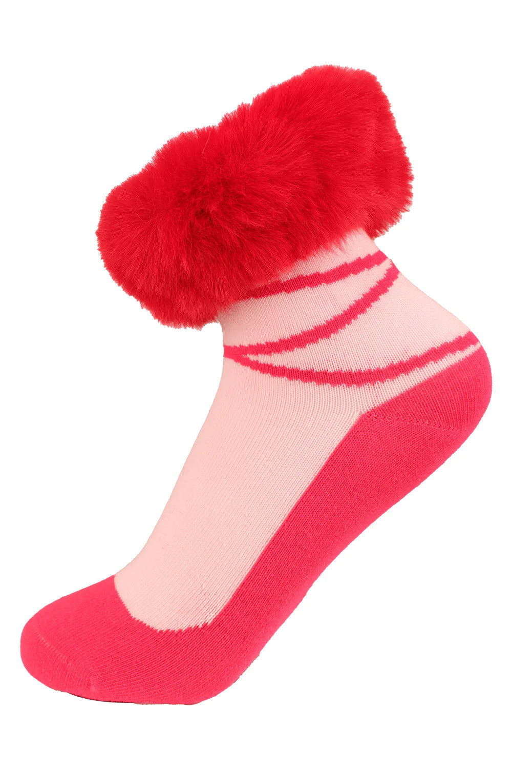 Ballet Pink Faux Fur Kids sock