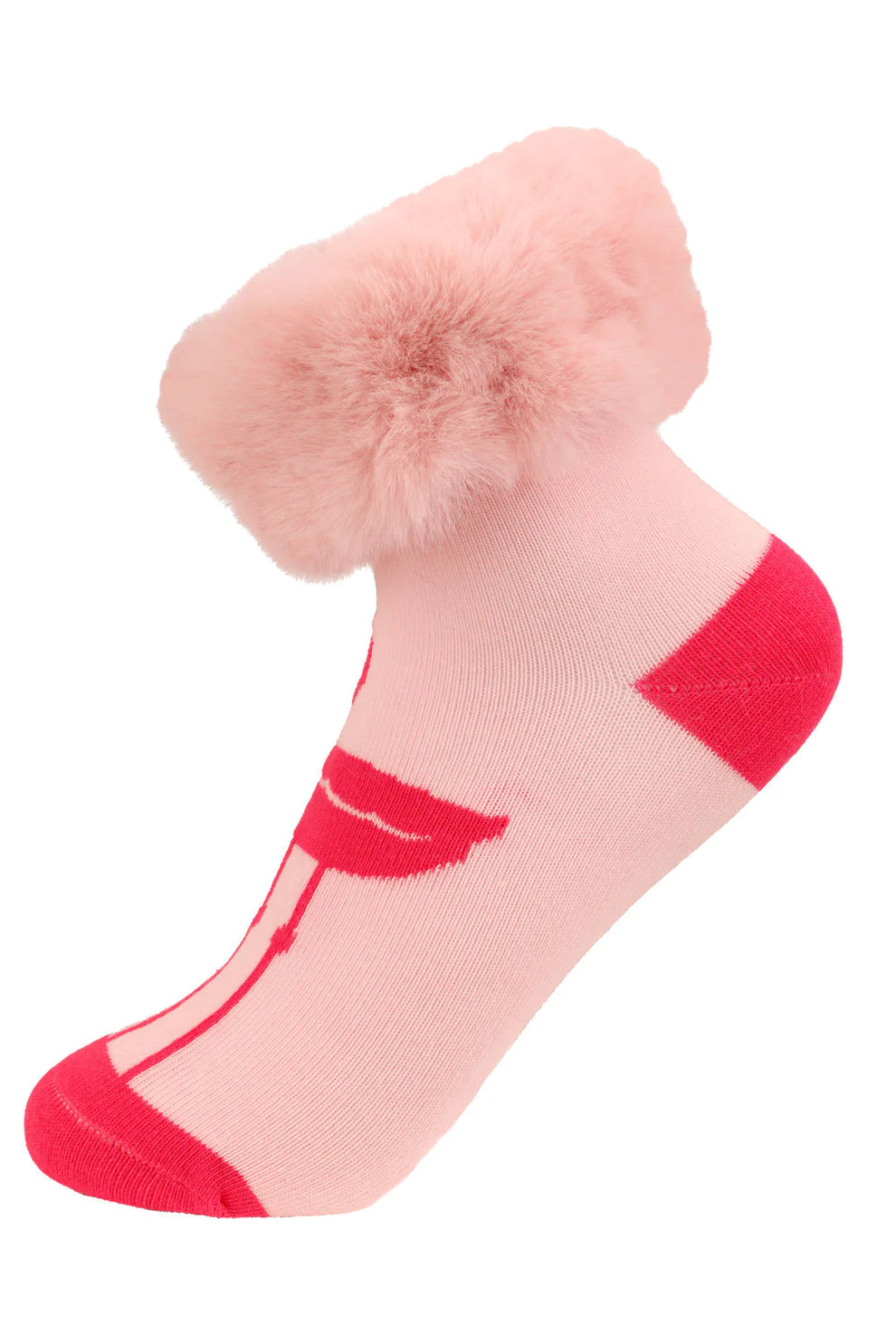 Flamingo Faux Fur Kids sock