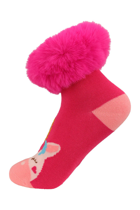 Unicorn Faux Fur Kids sock